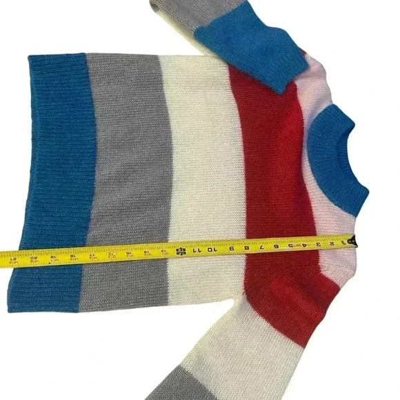 Nordstrom Signature Striped Crew Neck Mohair, Wool & Silk sweater XS - Picture 4 of 8